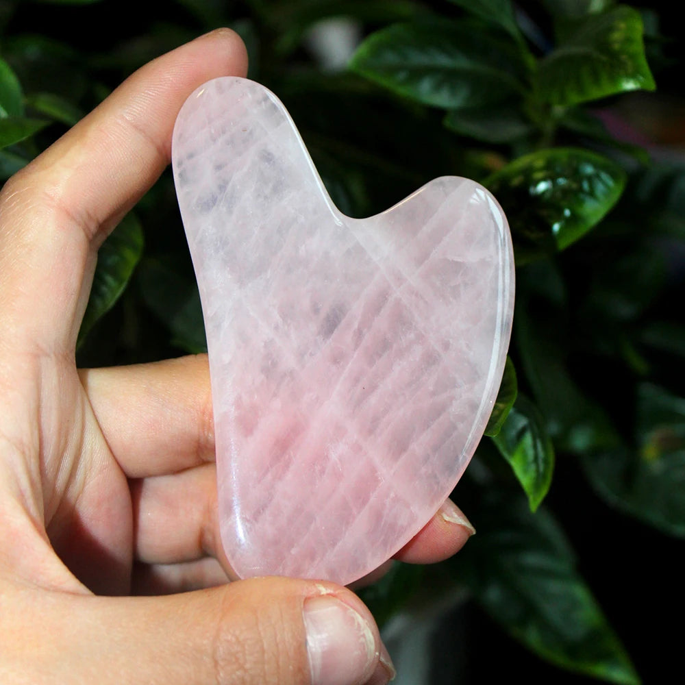 Rose Quartz Gua Sha Board – Face & Eye Massage