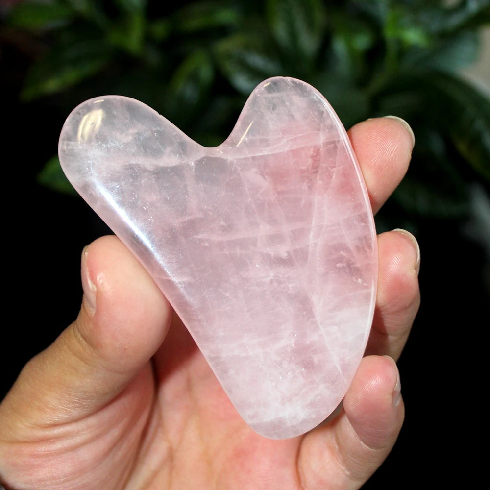 Rose Quartz Gua Sha Board – Face & Eye Massage