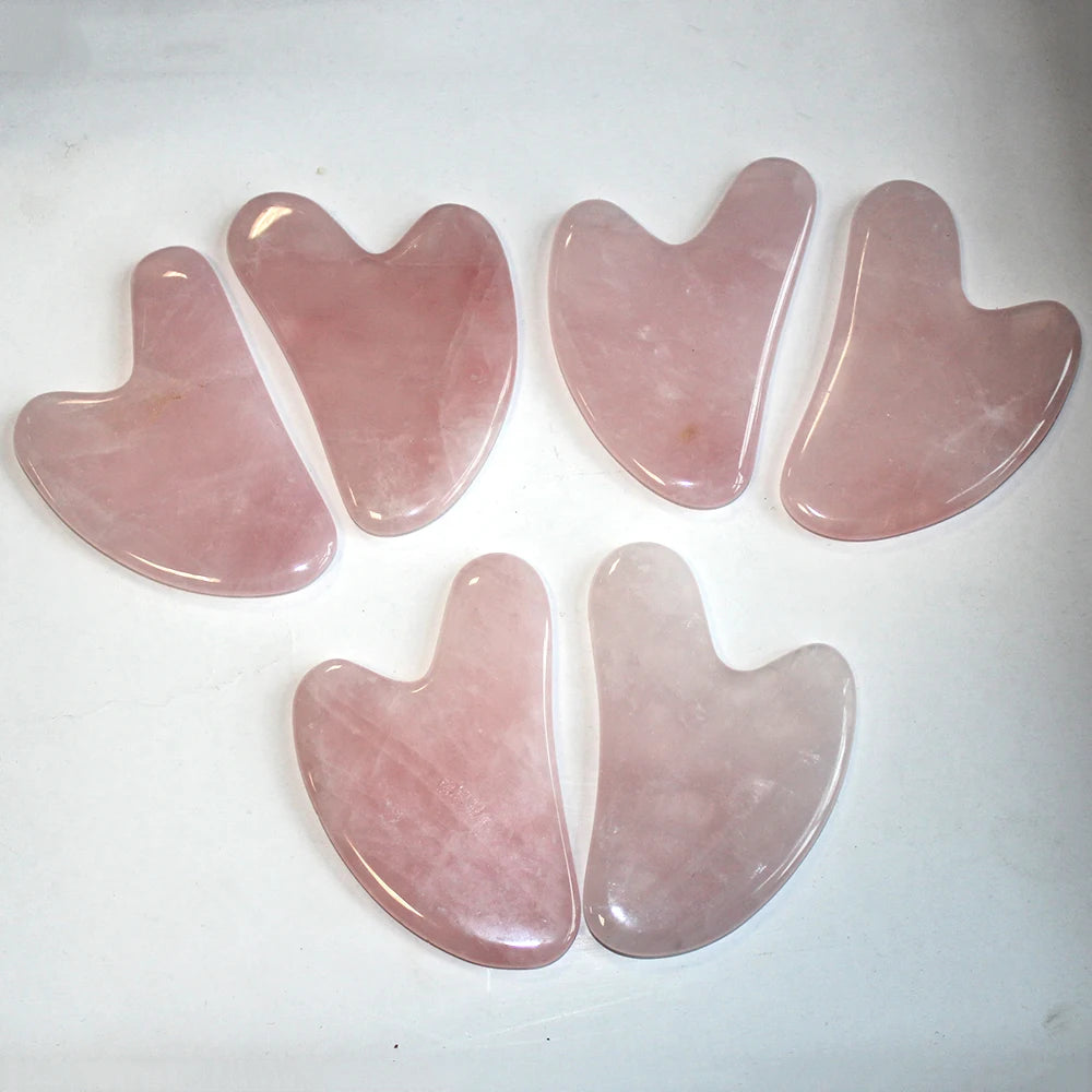 Rose Quartz Gua Sha Board – Face & Eye Massage