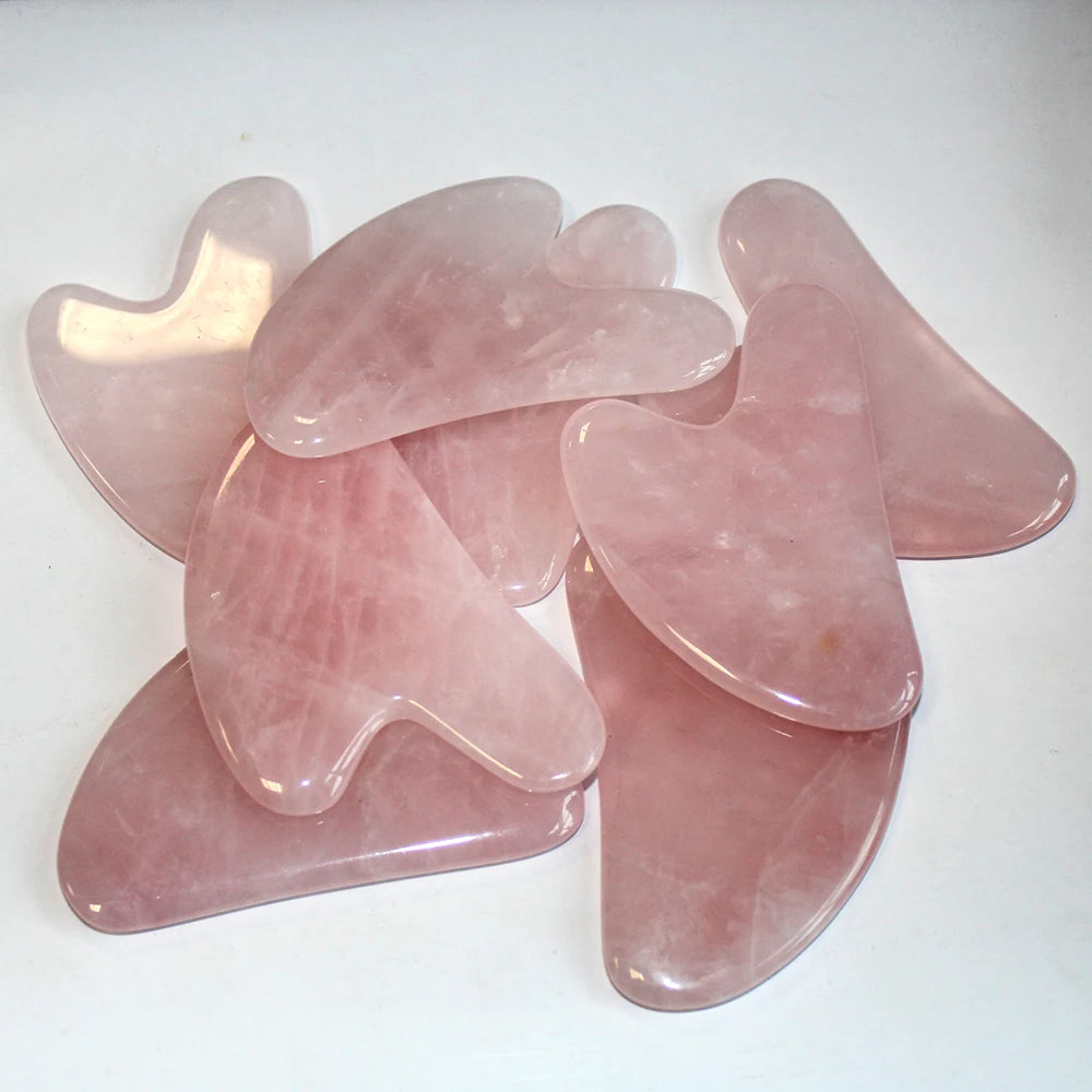 Rose Quartz Gua Sha Board – Face & Eye Massage