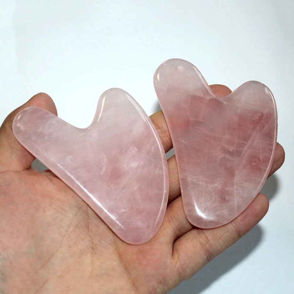 Rose Quartz Gua Sha Board – Face & Eye Massage