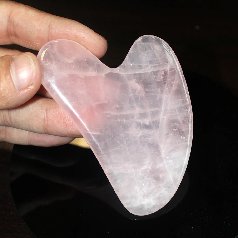 Rose Quartz Gua Sha Board – Face & Eye Massage