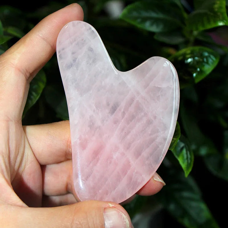 Rose Quartz Gua Sha Board – Face & Eye Massage