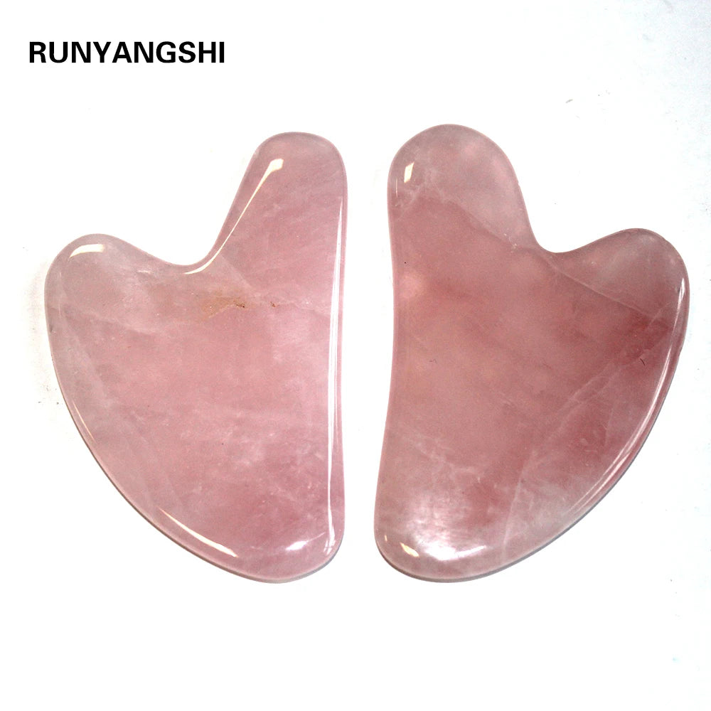 Rose Quartz Gua Sha Board – Face & Eye Massage