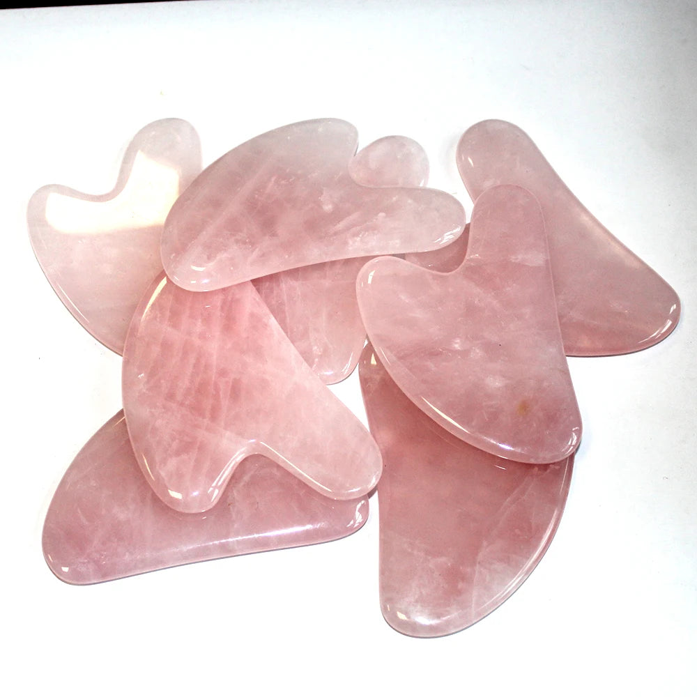 Rose Quartz Gua Sha Board – Face & Eye Massage