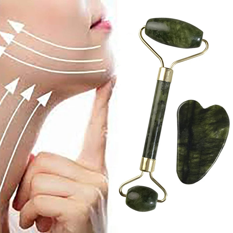 Double-Sided Gua Sha Stone Board – Pink & Green