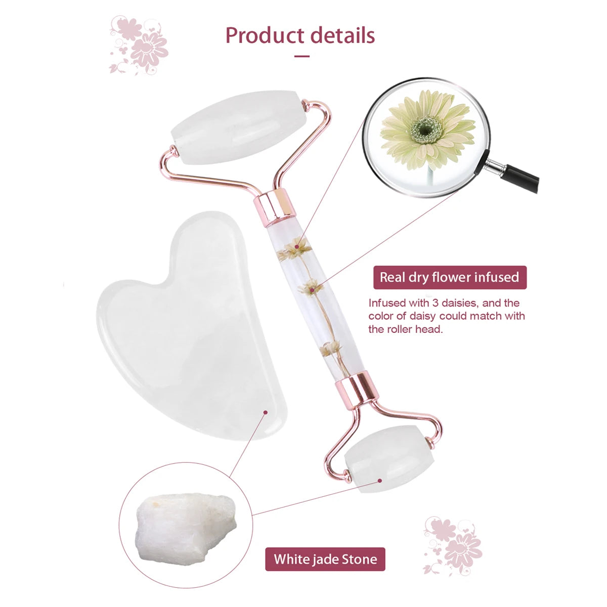 Jade Gua Sha & Roller Face & Body Massage Set