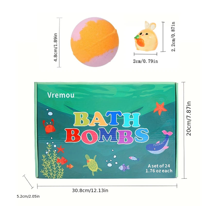Kids Bath Bombs Gift Set with Surprise – 24 Pack