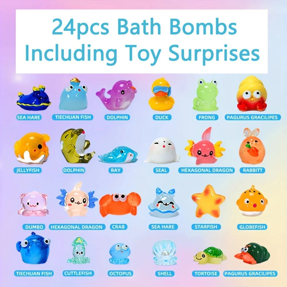Kids Bath Bombs Gift Set with Surprise – 24 Pack