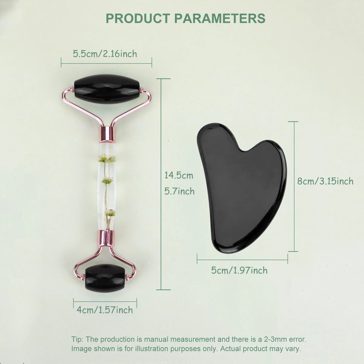 Jade Gua Sha & Roller Face & Body Massage Set