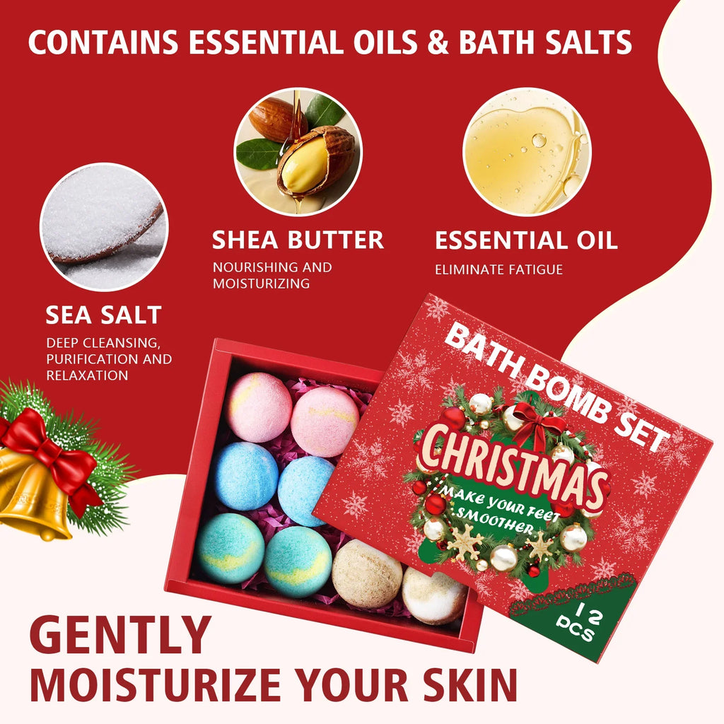 Sea Salt Bath Bomb Gift Set – 12 Pcs Foot Spa