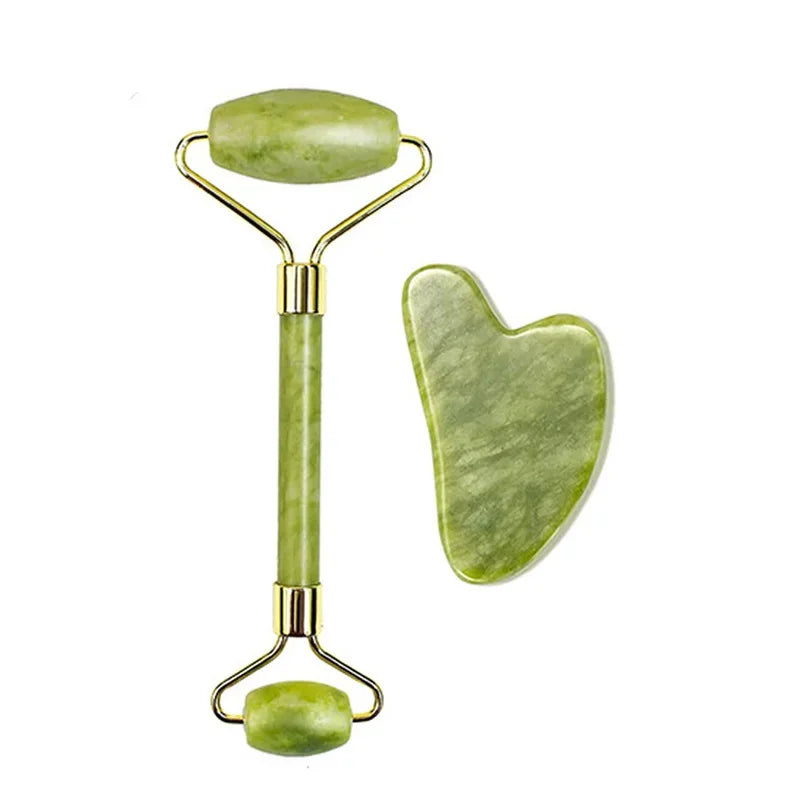 Jade Roller & Gua Sha Face Massage Set