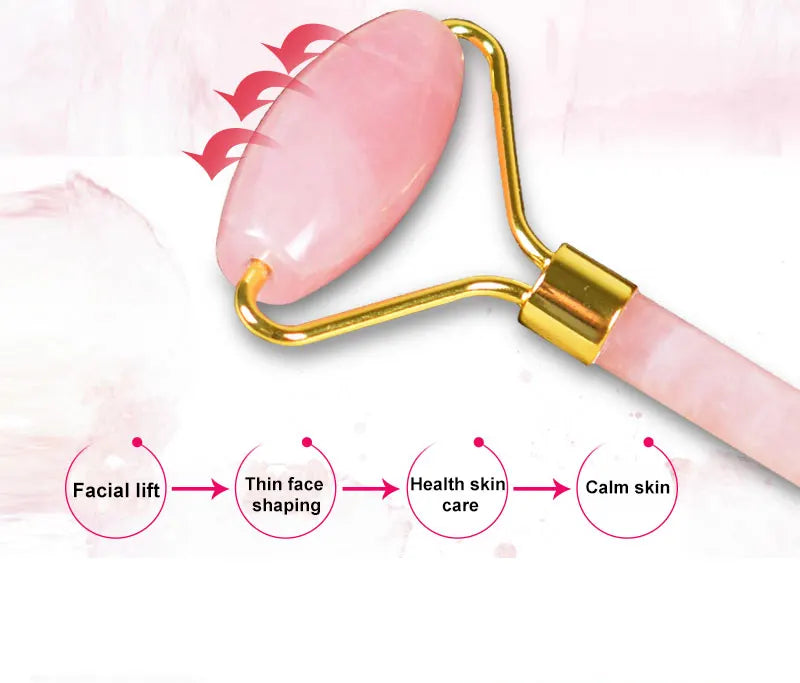 Rose Quartz Gua Sha & Jade Facial Roller Set