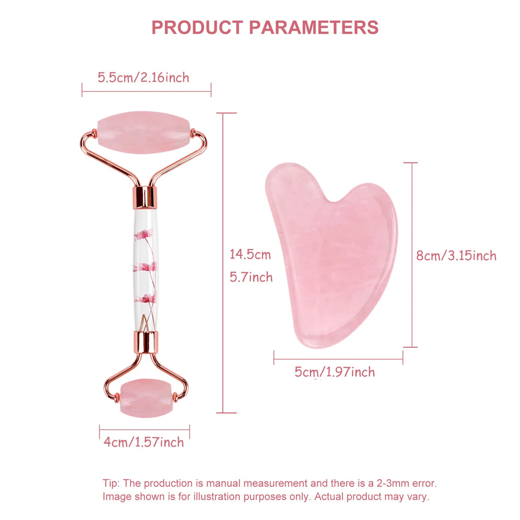 Jade Gua Sha & Roller Face & Body Massage Set