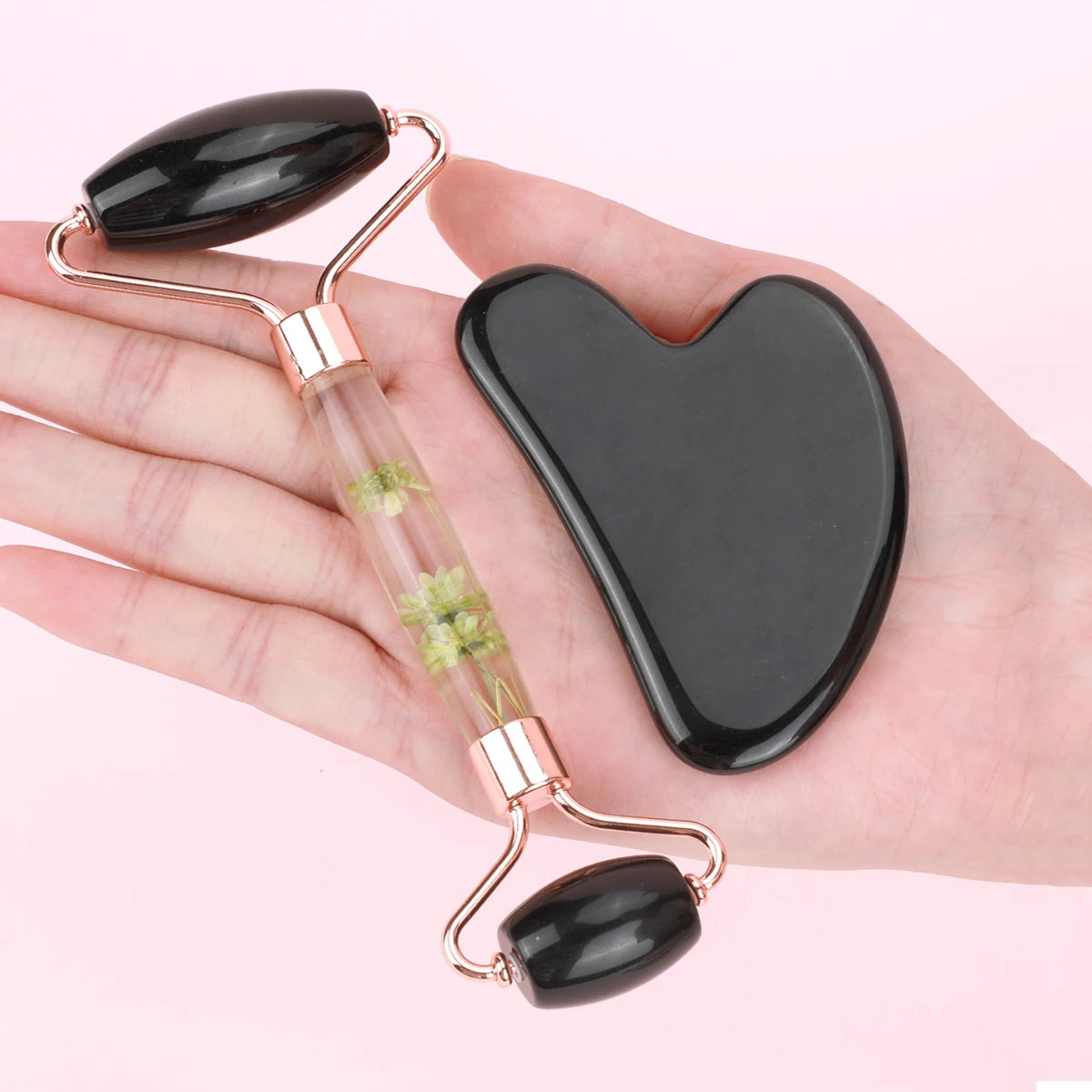 Jade Gua Sha & Roller Face & Body Massage Set
