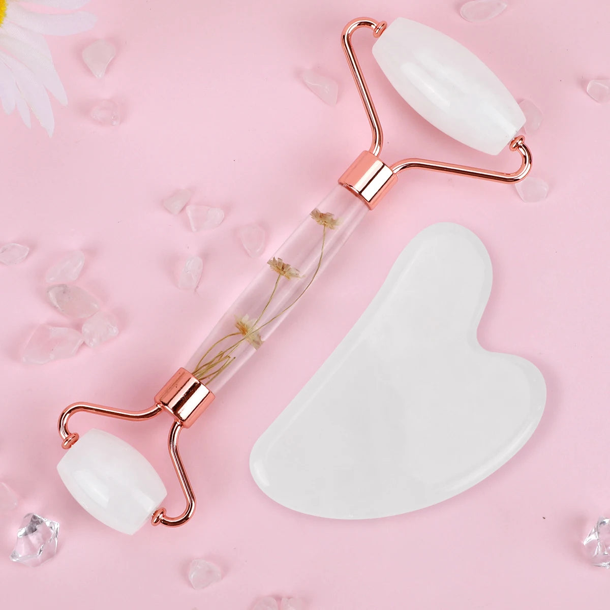 Jade Gua Sha & Roller Face & Body Massage Set