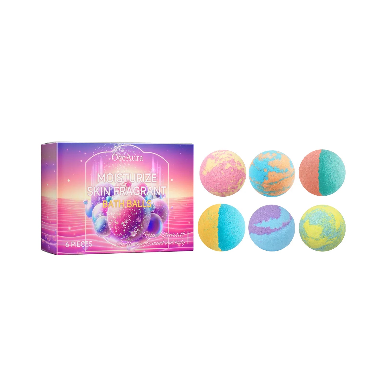 Bath Bomb Lasting Fragrance Aromatherapy Floral Scent Exfoliating Moisture Body Wash Cleansing Spa Salt Ball Bubble Bombs Shower