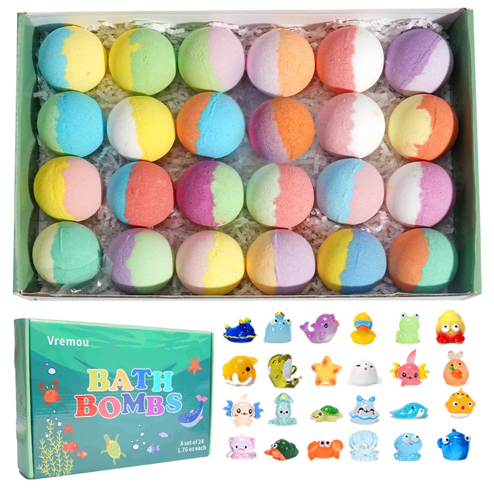Kids Bath Bombs Gift Set with Surprise – 24 Pack