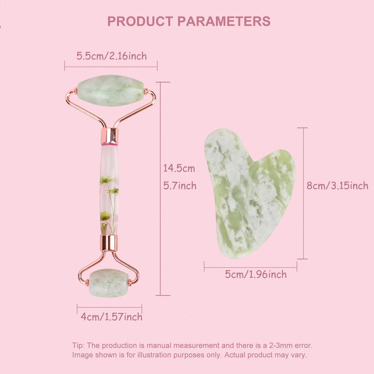 Jade Gua Sha & Roller Face & Body Massage Set