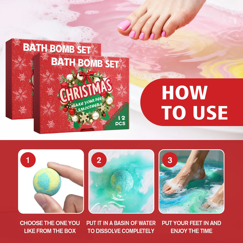 Sea Salt Bath Bomb Gift Set – 12 Pcs Foot Spa