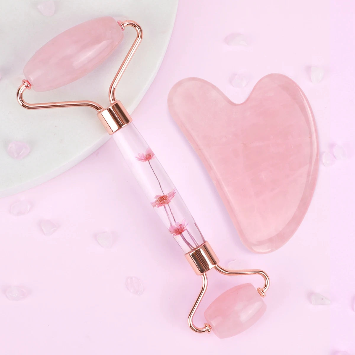 Jade Gua Sha & Roller Face & Body Massage Set