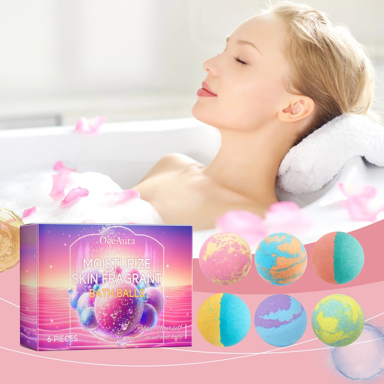 Bath Bomb Lasting Fragrance Aromatherapy Floral Scent Exfoliating Moisture Body Wash Cleansing Spa Salt Ball Bubble Bombs Shower