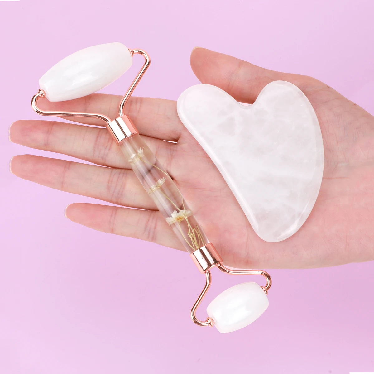 Jade Gua Sha & Roller Face & Body Massage Set