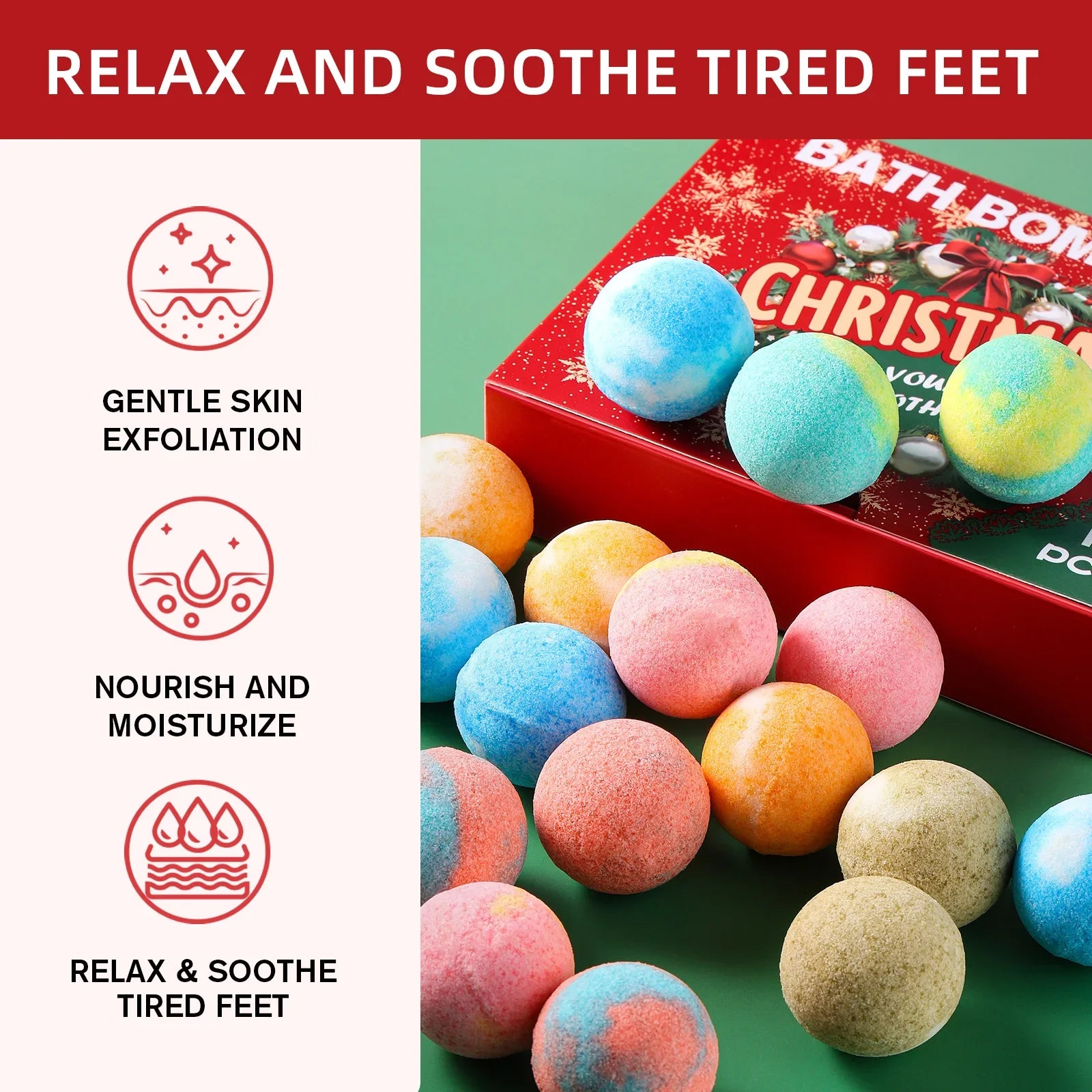 Sea Salt Bath Bomb Gift Set – 12 Pcs Foot Spa