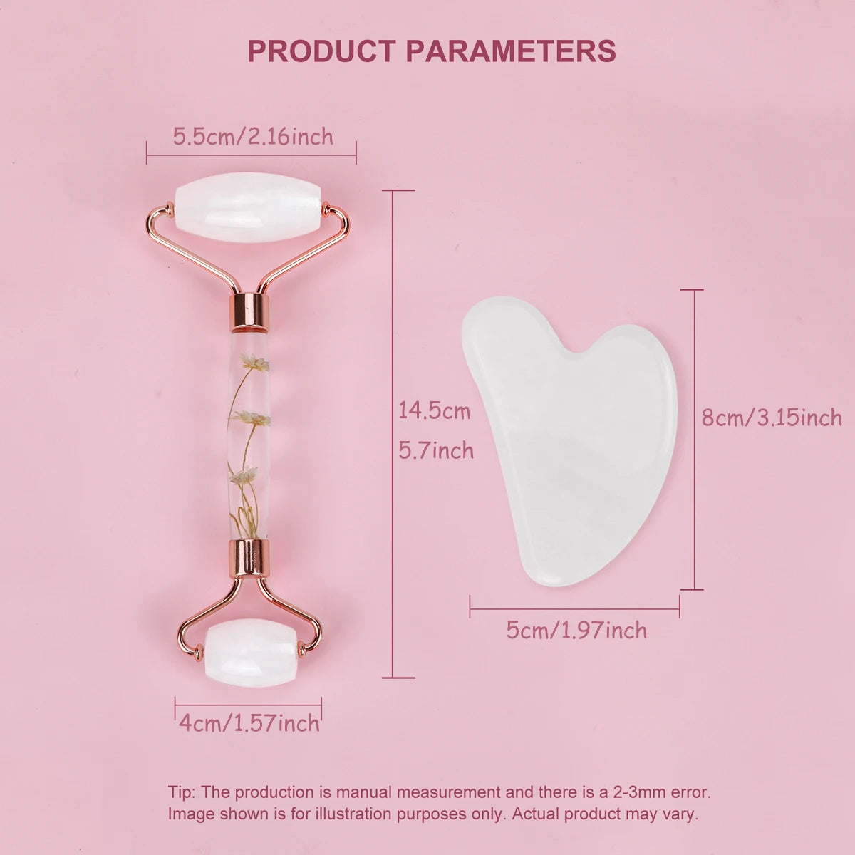 Jade Gua Sha & Roller Face & Body Massage Set